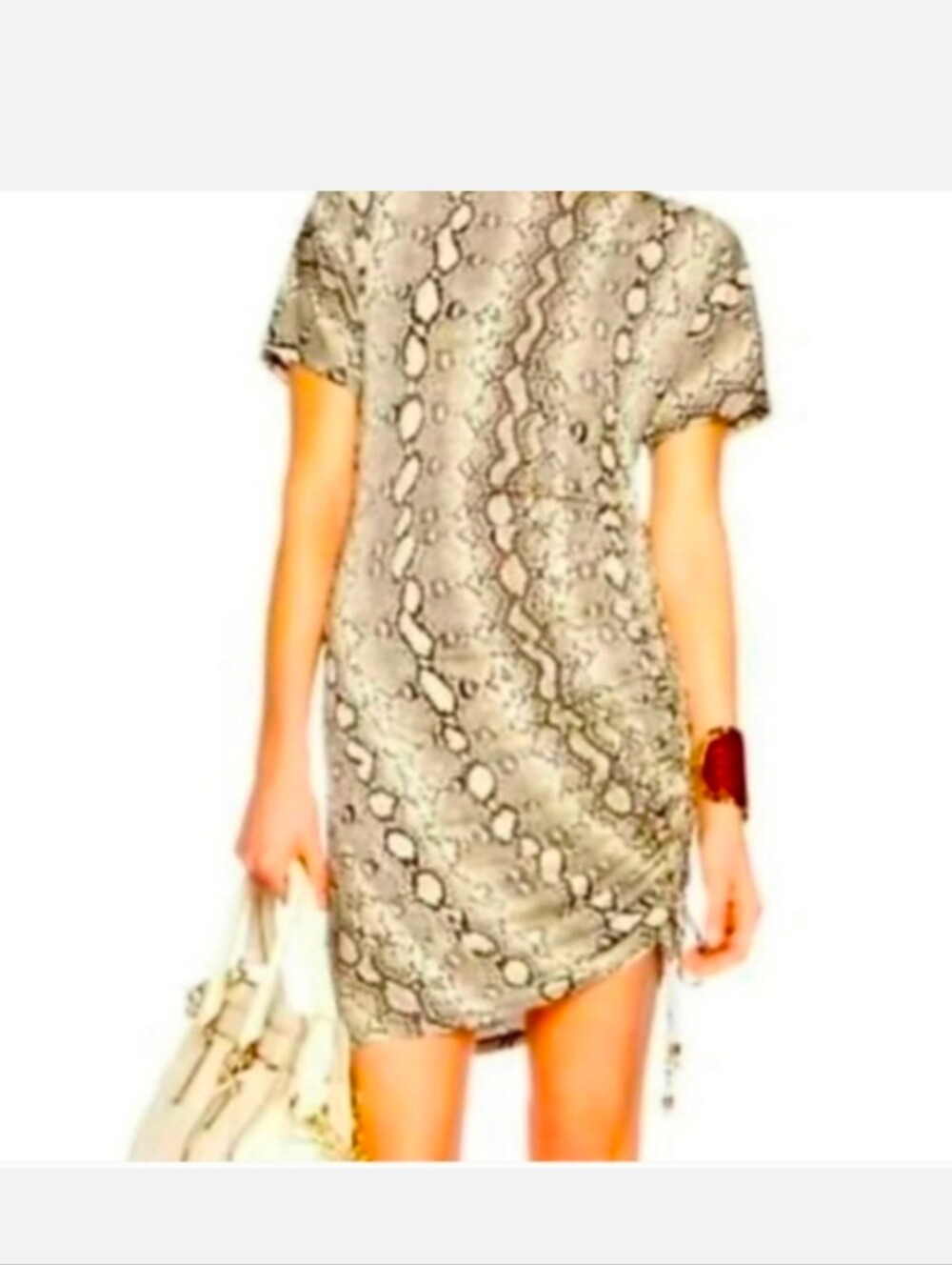 Michael Kors Tan And Black Snake Skin Print Mini Dress